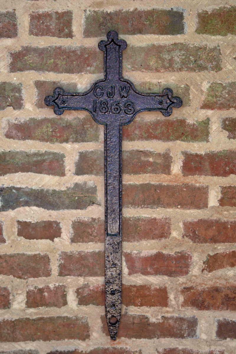 Cast iron grave marker of Charles John Woodbridge